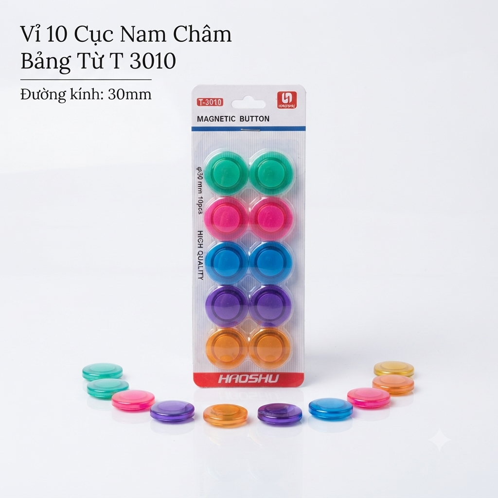 Nam Châm Bảng Từ Vỉ 10 Cục 3010 (10 Cục/Vỉ; 100 Vĩ/ Lốc; 400 Vĩ/ Thùng)