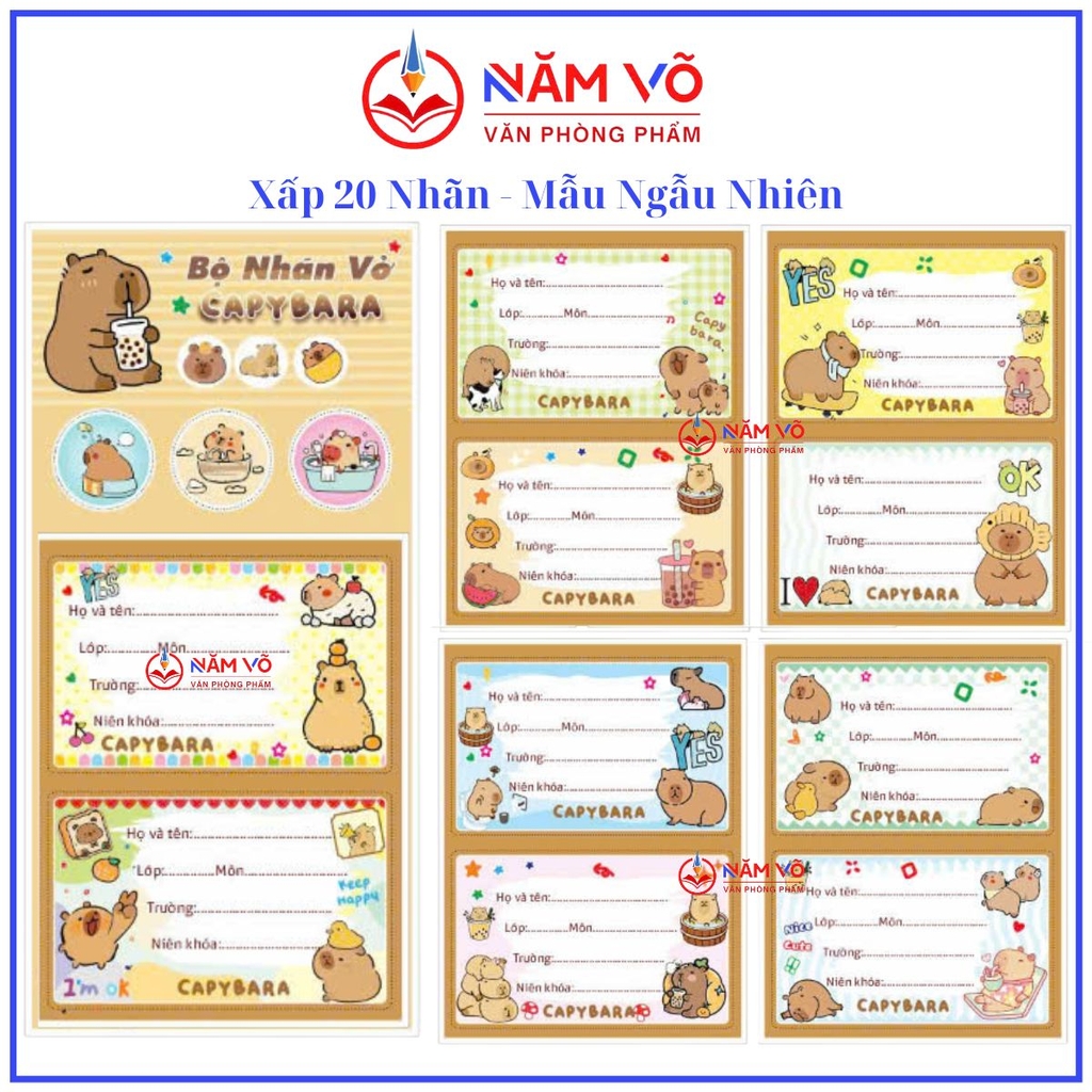 Nhãn 2 Ô (20 Nhãn/ Xấp; 10 Xấp/ Bó; 10 Bó/ Bịch)