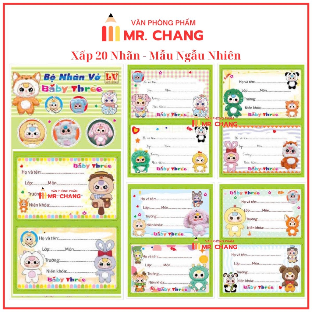 Nhãn 2 Ô (20 Nhãn/ Xấp; 10 Xấp/ Bó; 10 Bó/ Bịch)
