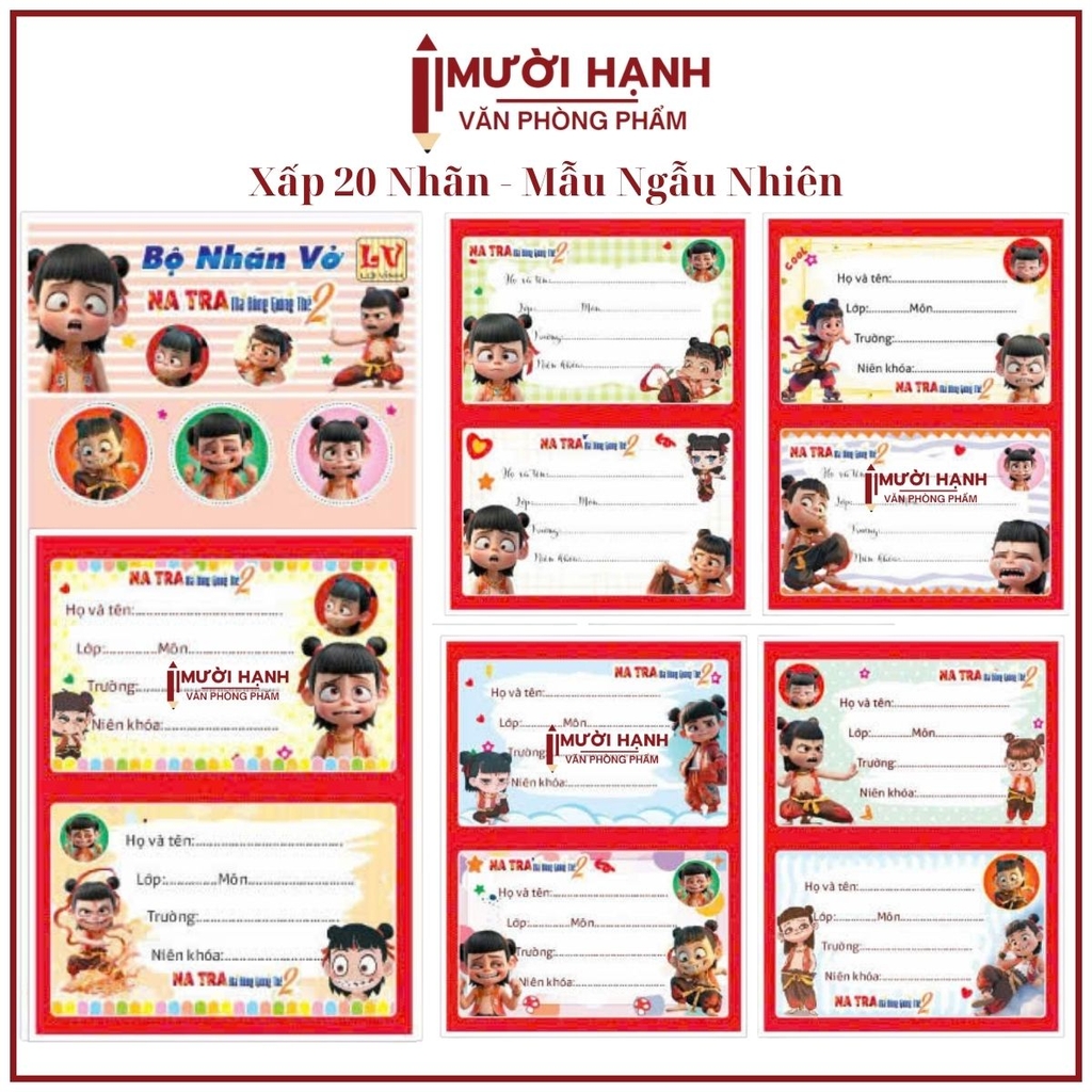 Nhãn 2 Ô (20 Nhãn/ Xấp; 10 Xấp/ Bó; 10 Bó/ Bịch)
