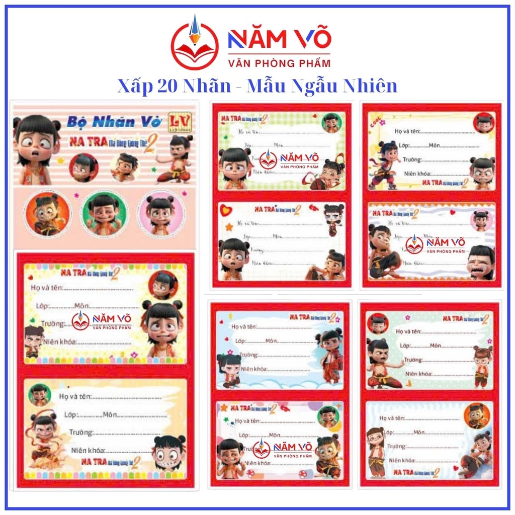 Nhãn 2 Ô (20 Nhãn/ Xấp; 10 Xấp/ Bó; 10 Bó/ Bịch)