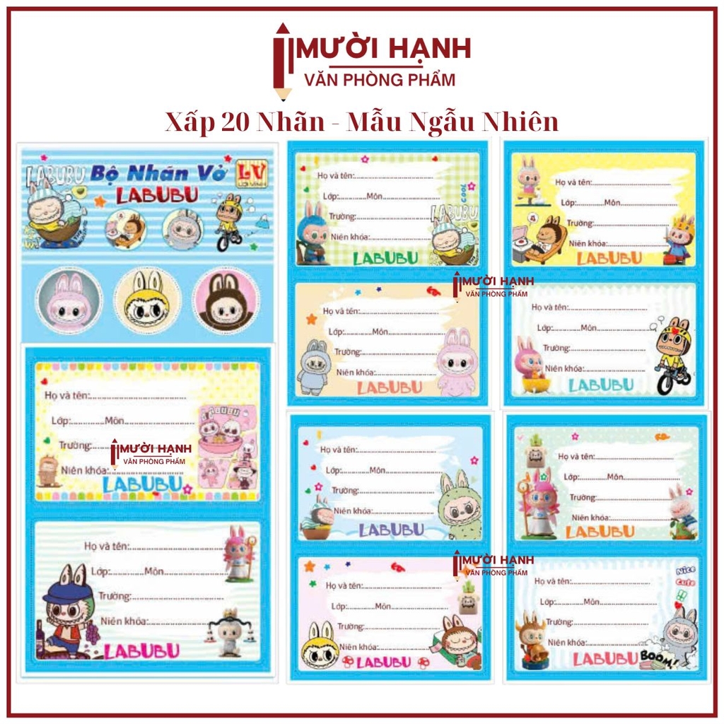 Nhãn 2 Ô (20 Nhãn/ Xấp; 10 Xấp/ Bó; 10 Bó/ Bịch)