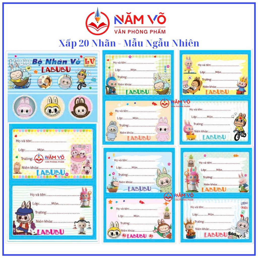 Nhãn 2 Ô (20 Nhãn/ Xấp; 10 Xấp/ Bó; 10 Bó/ Bịch)