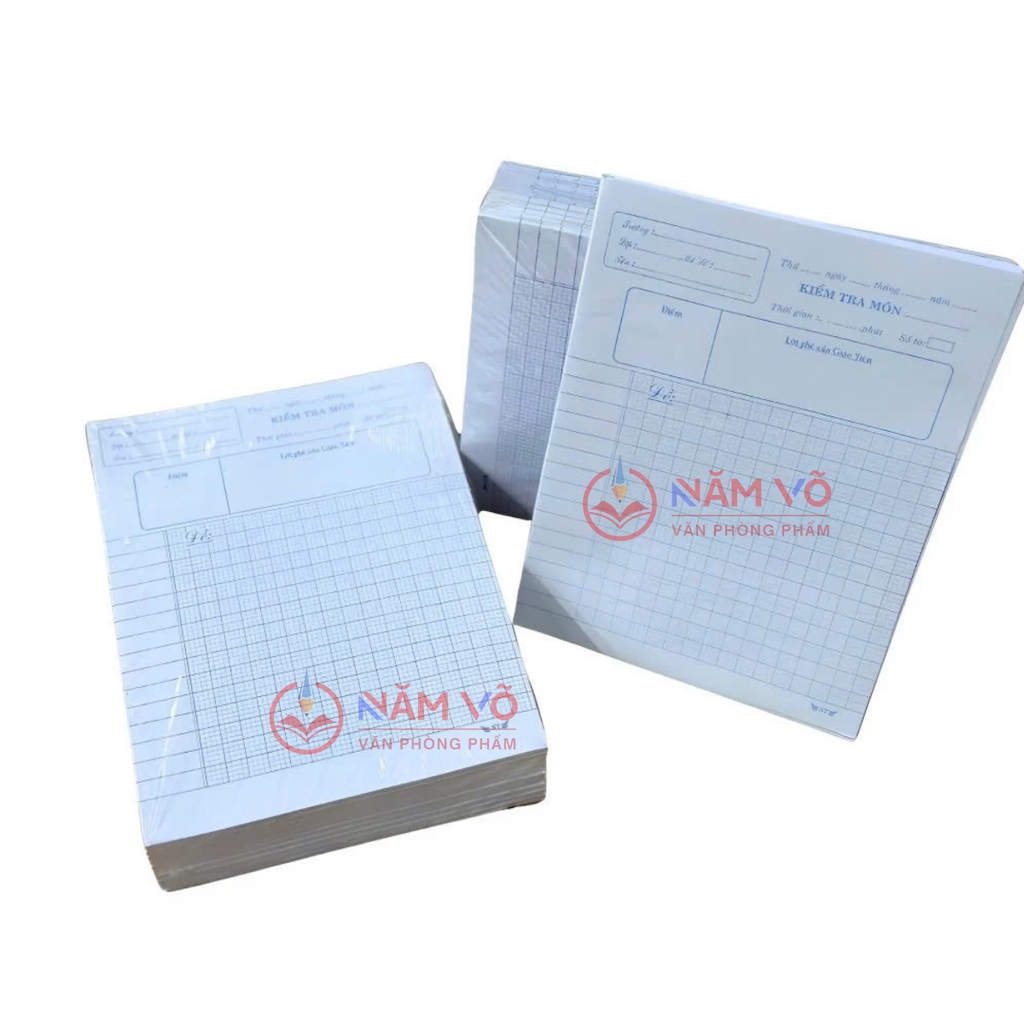 Giấy Kiểm Tra 4 Ô Ly và 5 Ô Ly (10 Tờ/ Xấp; 20 Xấp/ Lốc; 200 Xấp/ Thùng)