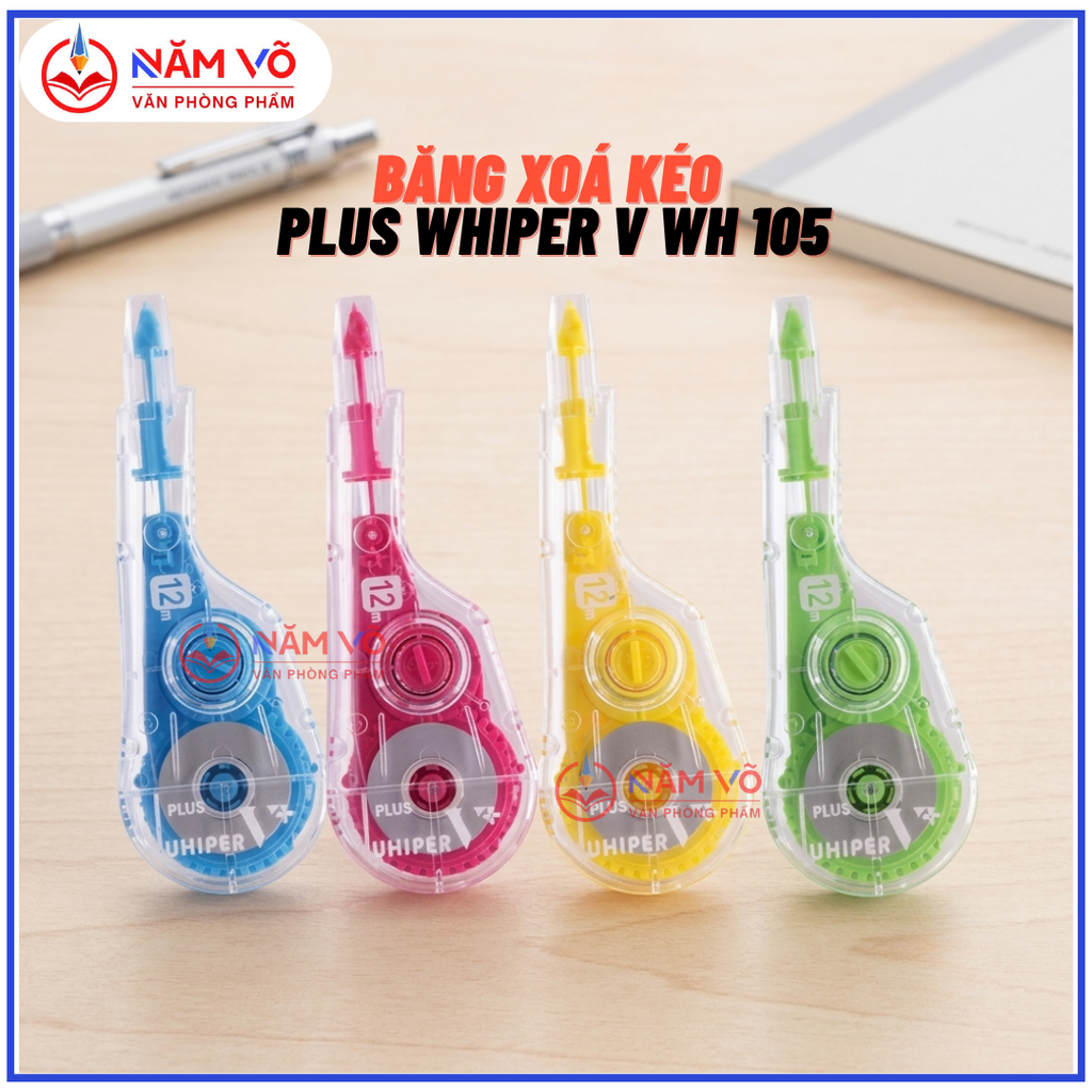 Plus - Xóa Kéo V Nhiều Màu (100-V039AS) (10 Cái/ Hộp)