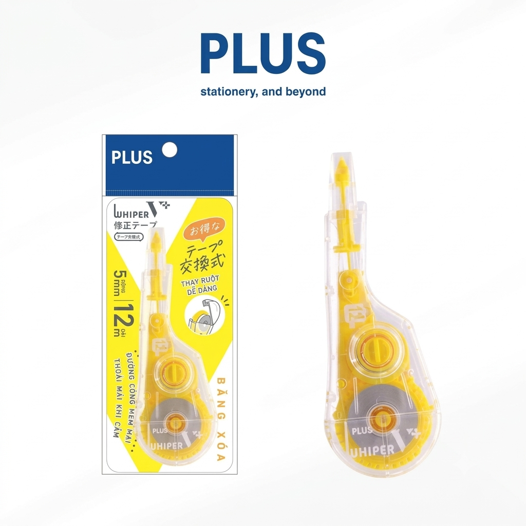 Plus - Xóa Kéo V Nhiều Màu (100-V039AS) (10 Cái/ Hộp)