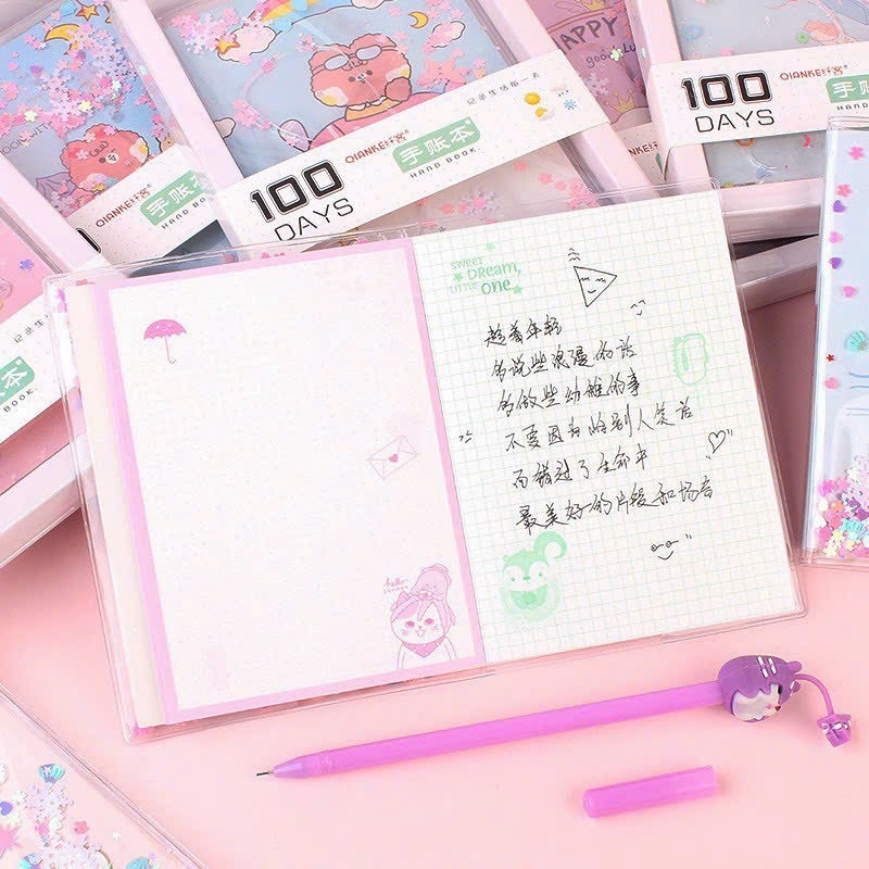 Sổ Tay A6 Nước Kim Tuyến 100 Days (160 Quyển/Thùng)