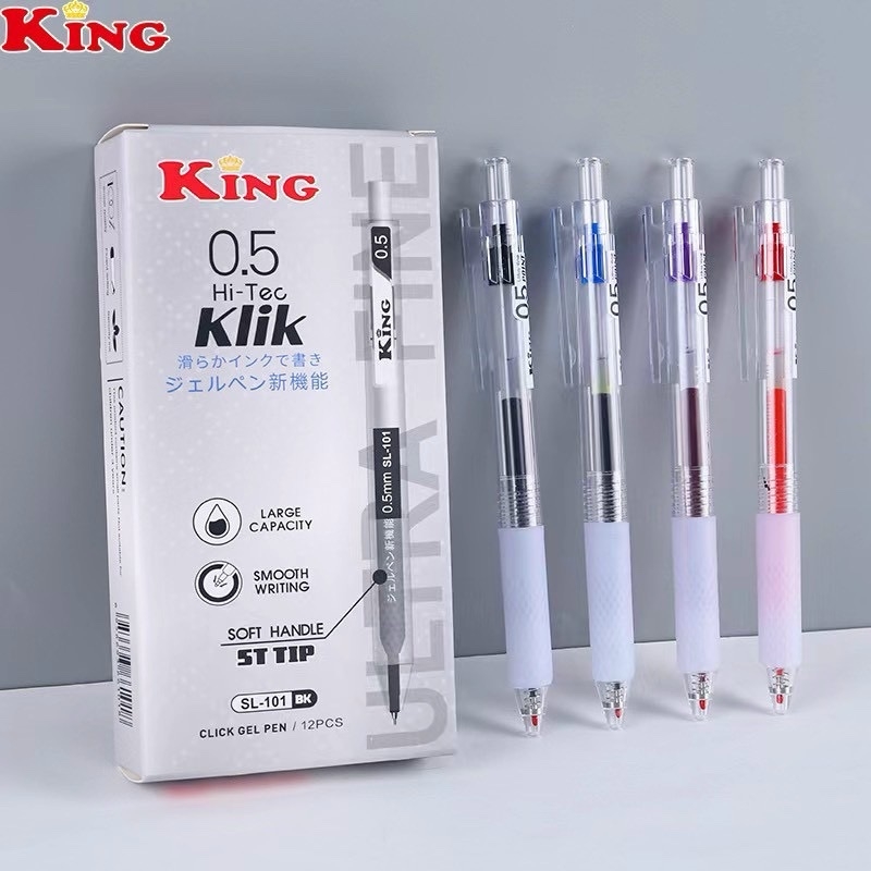 Bút Bi Bấm King Hi-Tec Klik SL-101 (12 Cây/ Hộp; 12 Hộp/ Lốc; 12 Lốc/ Thùng)