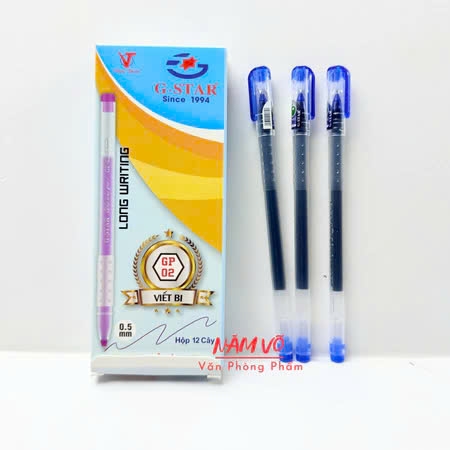 G-Star Bút Bi GP02 (Xanh, Tím, Đỏ, Đen) (12 Cây/Hộp; 144 Hộp/ Thùng)