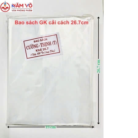Bìa Bao Sách Kiếng Trong DÀY Khổ 26.7 (10 Tờ/Cuộn; 100 Tờ/Xấp; 30 Xấp/ Bao)