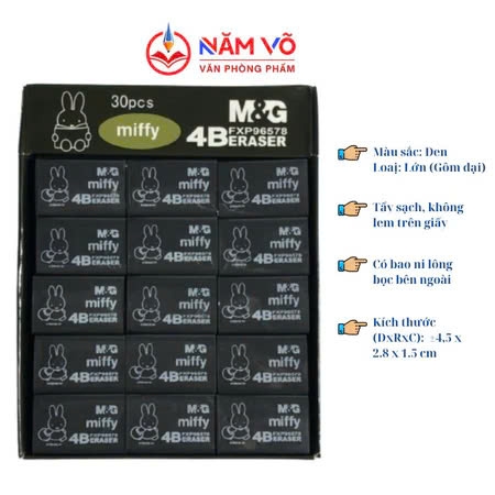 Gôm Đen Thỏ LỚN 96578 MG (30 Cục/ Hộp; 30 Hộp/Thùng)