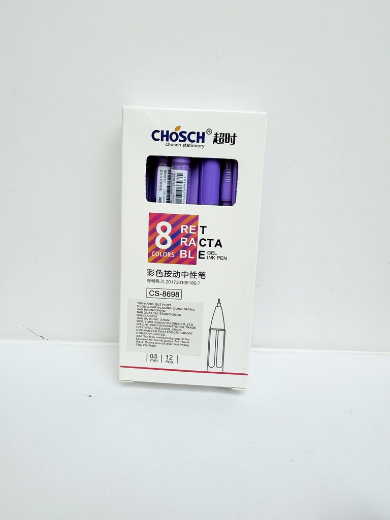 Bút Chosch Mực Nước CS8698 (Xanh, Tím, Đỏ, Đen) (12 Cây/Hộp; 12 Hộp/ Lốc; 12 Lốc/Thùng)