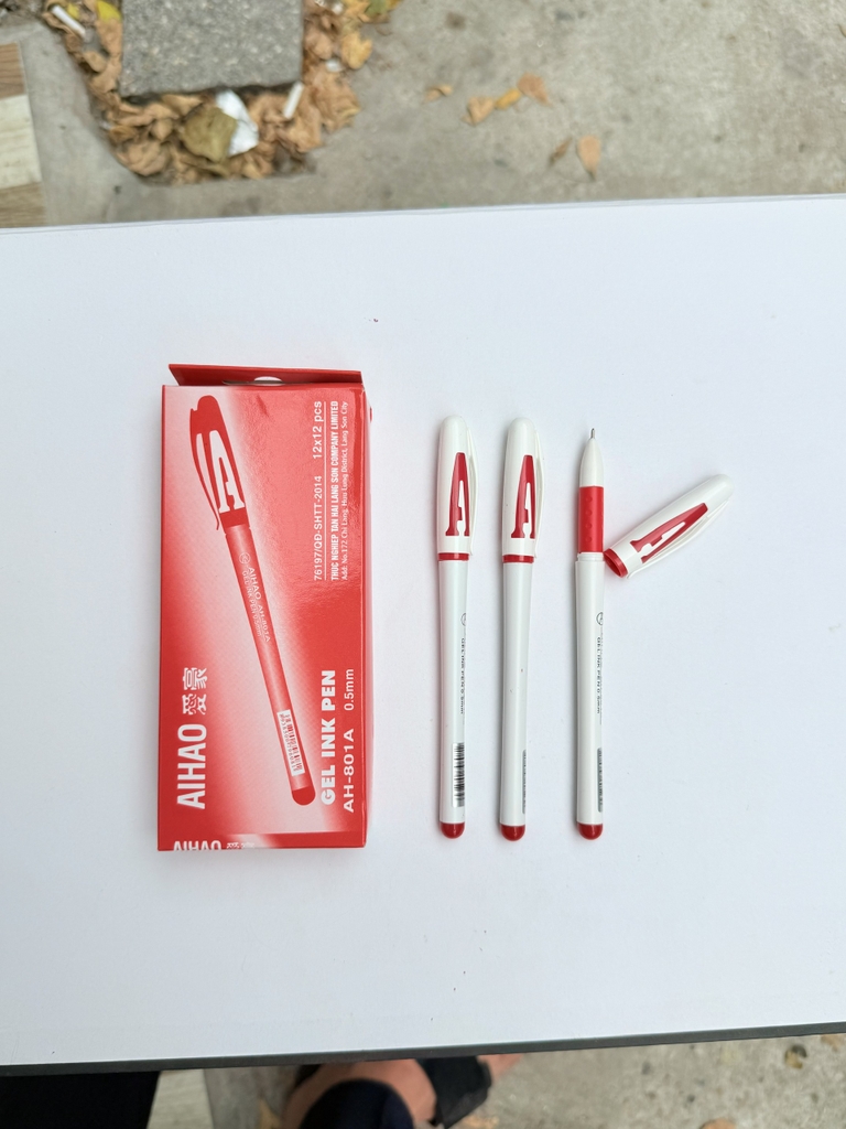 Bút Gel Nước Chữ AAA 0.5mm Aihao AH-801A (Xanh, Tím, Đỏ, Đen) (12 Cây/Hộp) (12 Hộp/Lốc) (12 Lốc/Thùng)