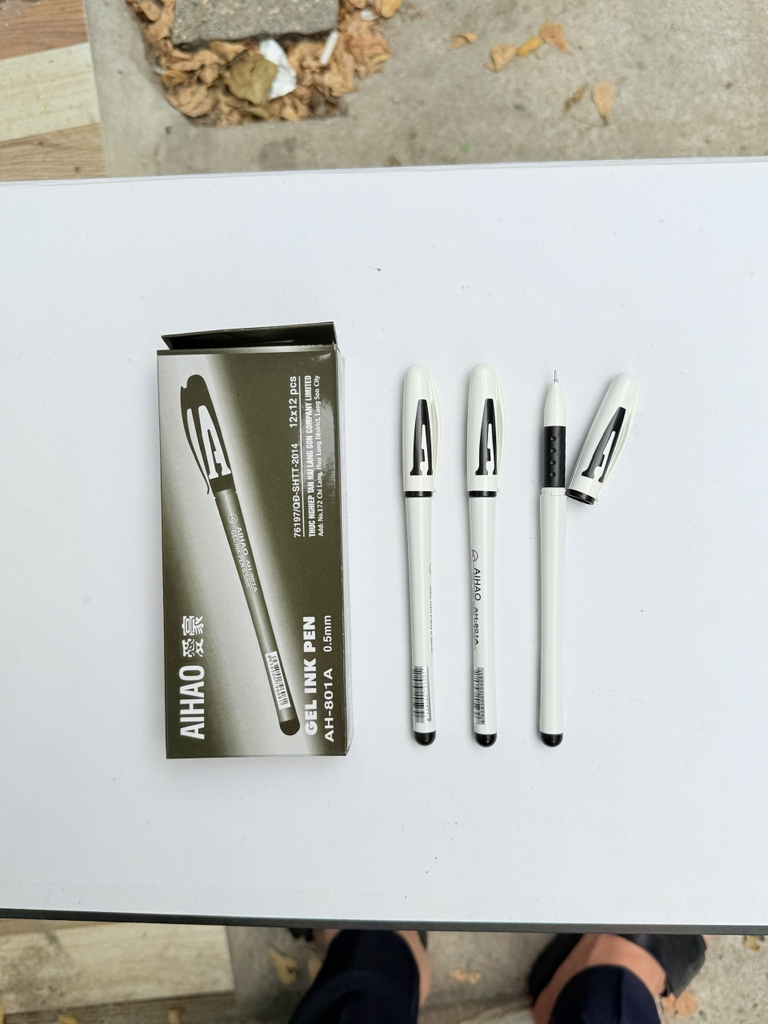 Bút Gel Nước Chữ AAA 0.5mm Aihao AH-801A (Xanh, Tím, Đỏ, Đen) (12 Cây/Hộp) (12 Hộp/Lốc) (12 Lốc/Thùng)