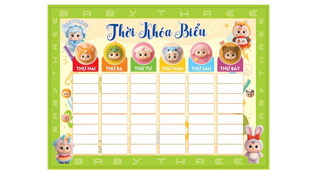 Thời Khóa Biểu A5 (3 Tờ/ Bịch)