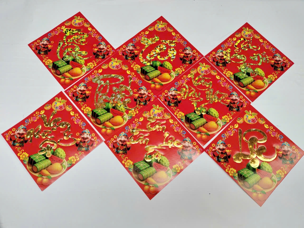 Decal Dán Dưa Ép Kim Có Keo Trang Trí Dán Dưa (10 Tờ/ Xấp; 10 Xấp/ Bịch)