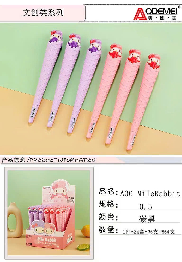 Bút Gel Hình Kem (Mực Xanh) A39, A37 (36 Cây/ Hộp; 24 Hộp/ Thùng)