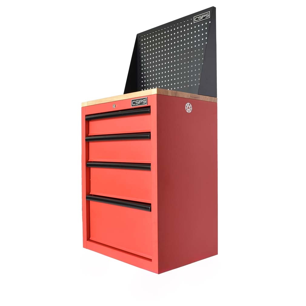 Tủ đồ nghề đựng dụng cụ CSPS 61cm - 04 hộc kéo màu đen/đỏ