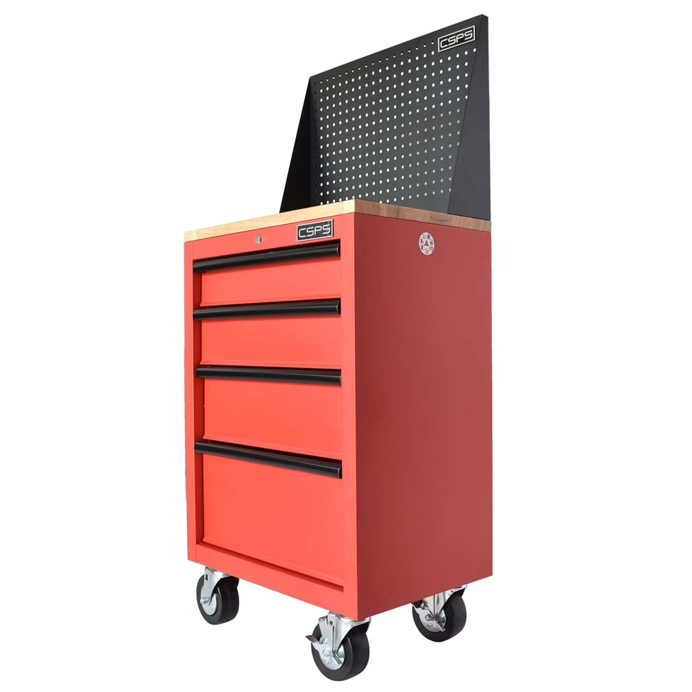 Tủ đồ nghề đựng dụng cụ CSPS 61cm - 04 hộc kéo màu đen/đỏ