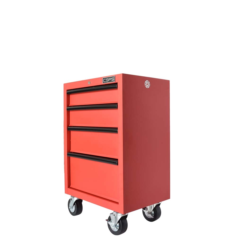 Tủ dụng cụ CSPS 61cm - 04 hộc kéo màu Đỏ tay cầm đen