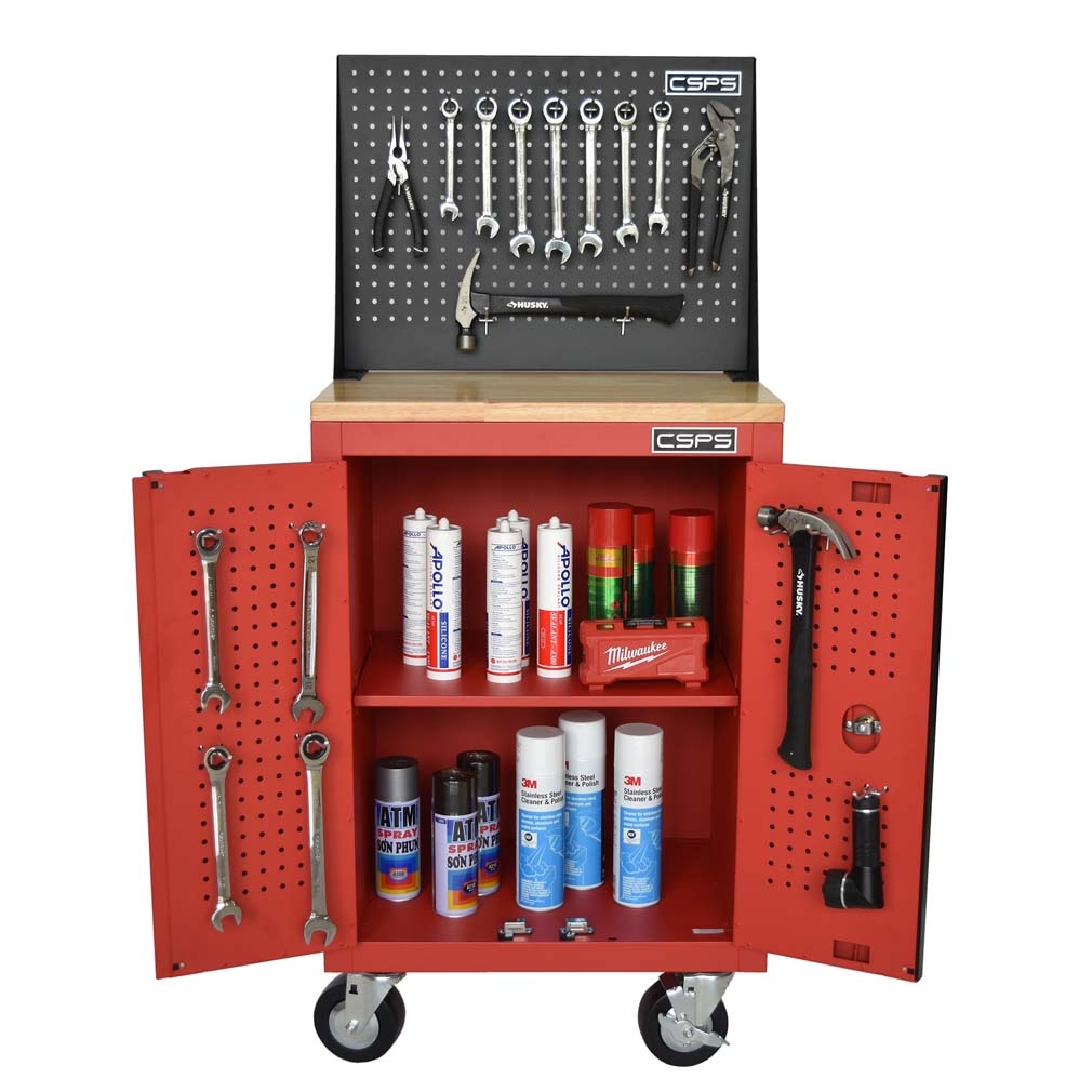 Tủ đồ nghề đa năng dụng cụ CSPS 61cm - 00 hộc kéo màu đen/đỏ