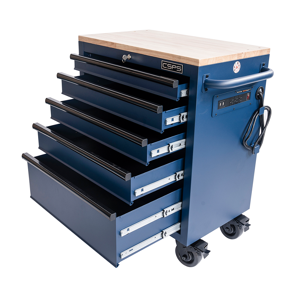 Tủ đồ nghề dụng cụ CSPS 76cm - 05 hộc kéo không nâng hạ màu đen/ xanh