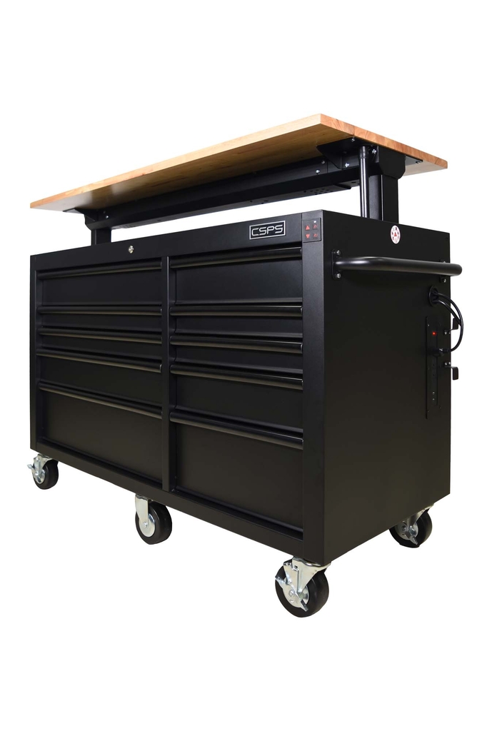 Tủ dụng cụ CSPS 142cm - 10 hộc kéo màu Đen phối tay cầm Đỏ