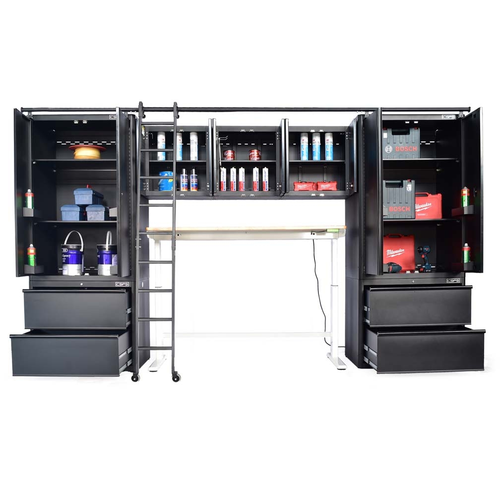 Bộ 9 tủ CSPS 366cm Đen