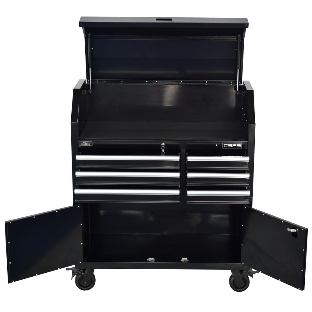 Tủ dụng cụ CSPS 104cm - 06 hộc kéo màu đen có bánh xe
