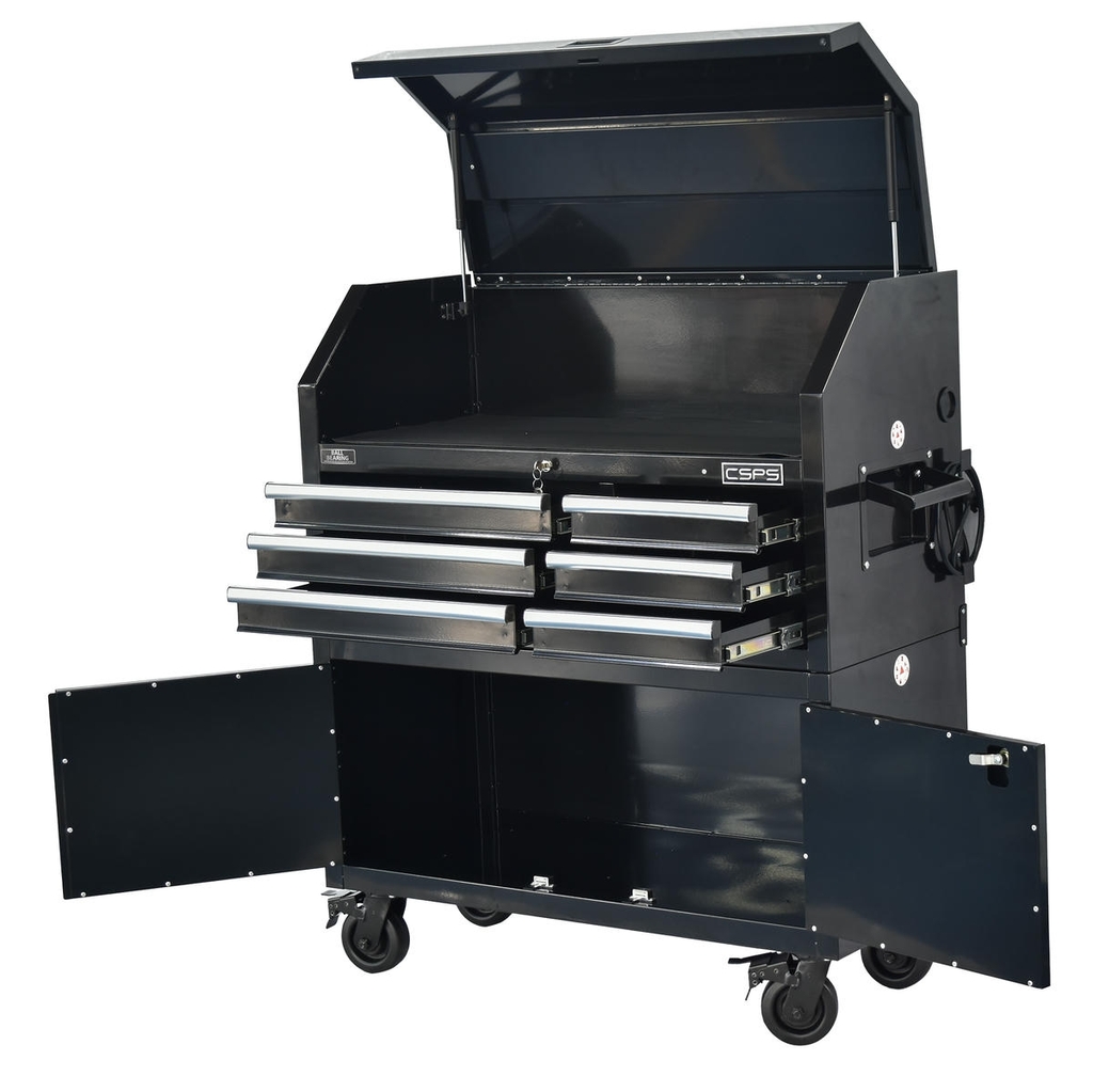 Tủ dụng cụ CSPS 104cm - 06 hộc kéo màu đen có bánh xe