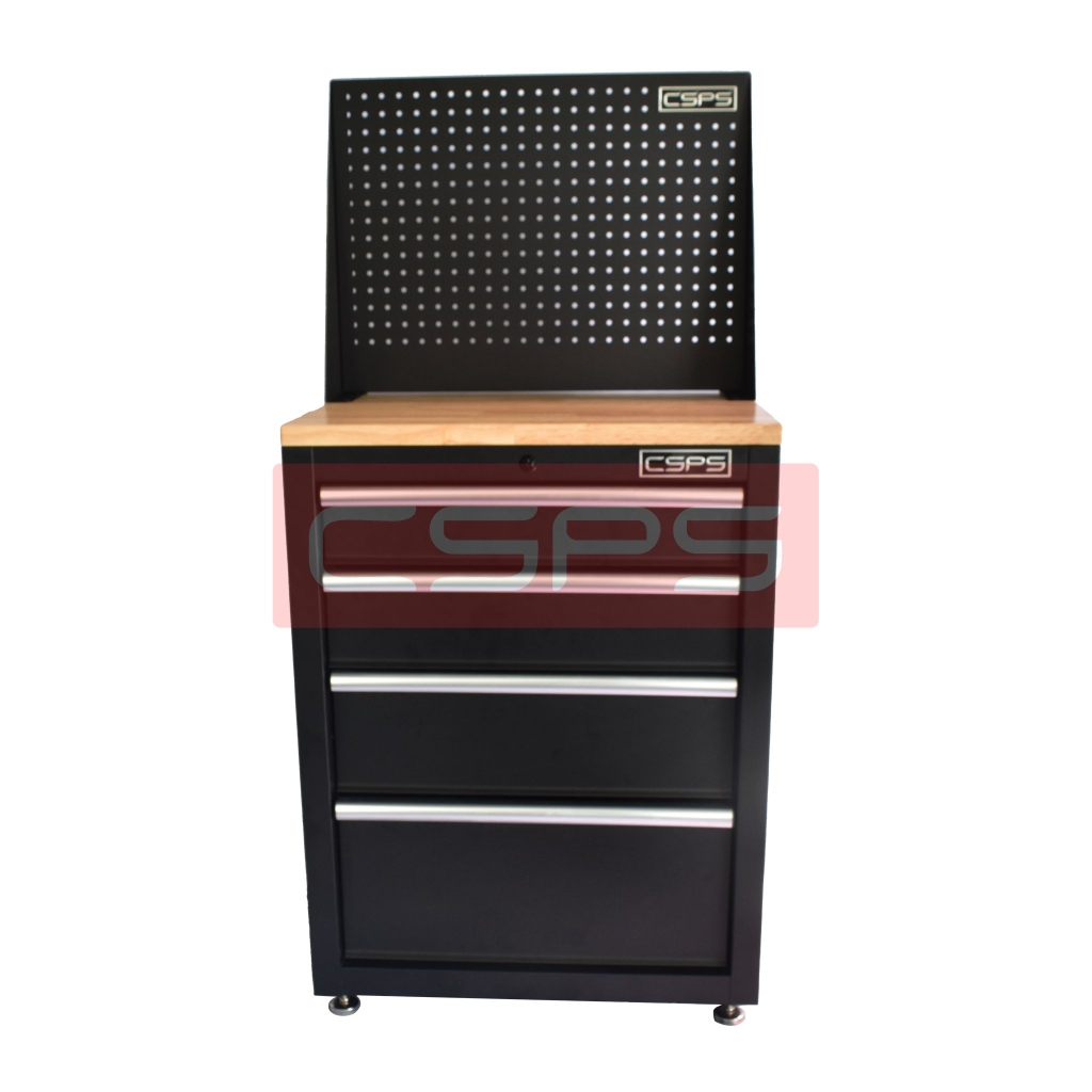 Tủ dụng cụ CSPS 61cm - 04 hộc kéo màu Đỏ tay cầm đen