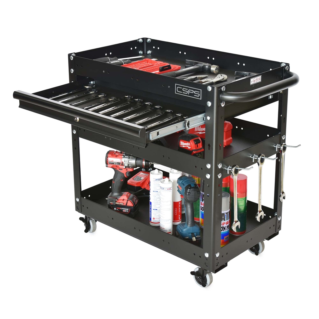 Hộc kéo xe đẩy CSPS 03 ngăn - 71cm màu đen/ đỏ/xanh dương