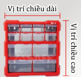 Tủ nhựa đựng linh kiện nhiều ngăn Bison tổng 39 ngăn tiện lợi, nhựa PP nguyên sinh, dùng đựng ốc vít linh kiện điện tử