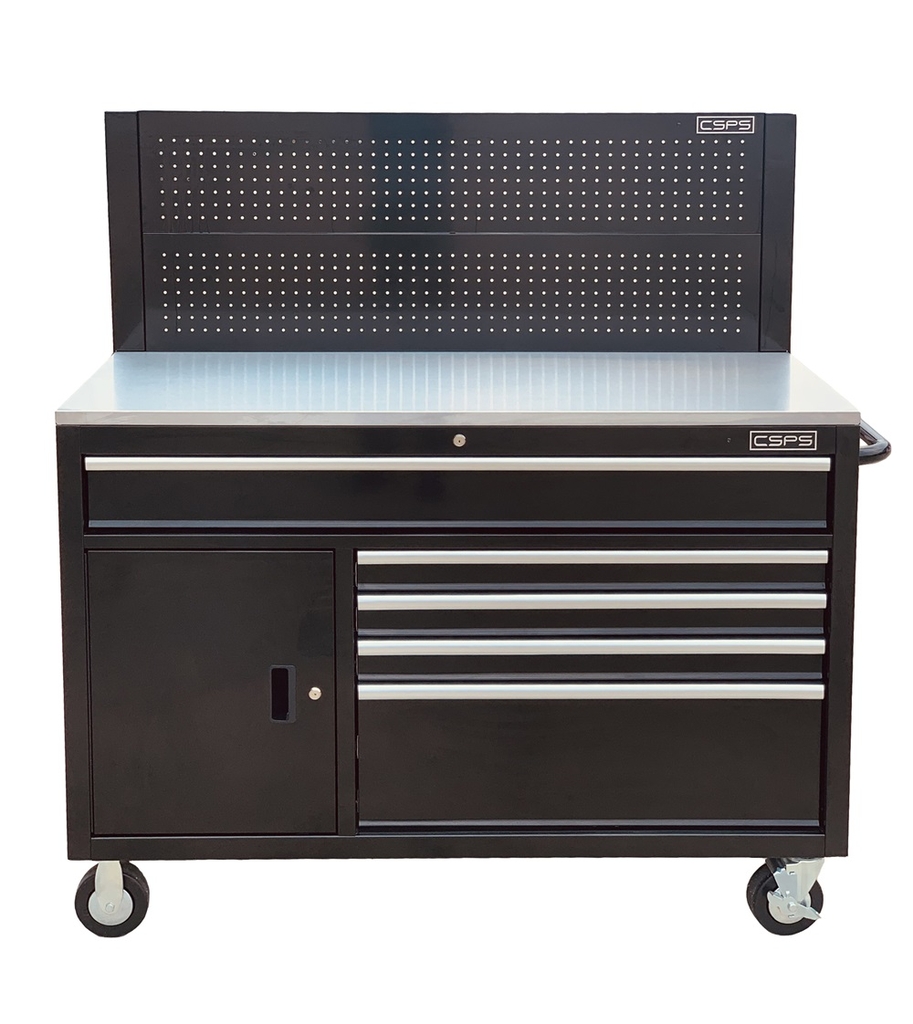 Tủ dụng cụ đồ nghề CSPS 132cm-05 hộc kéo màu đen-tay cầm màu trắng-VNTC13205B13M