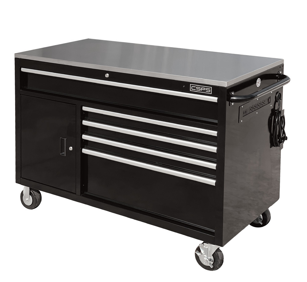 Tủ dụng cụ đồ nghề CSPS 132cm-05 hộc kéo màu đen-tay cầm màu trắng-VNTC13205B13M
