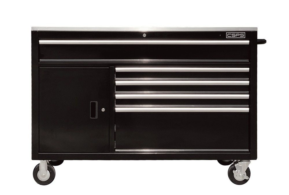 Tủ dụng cụ đồ nghề CSPS 132cm-05 hộc kéo màu đen-tay cầm màu trắng-VNTC13205B13M