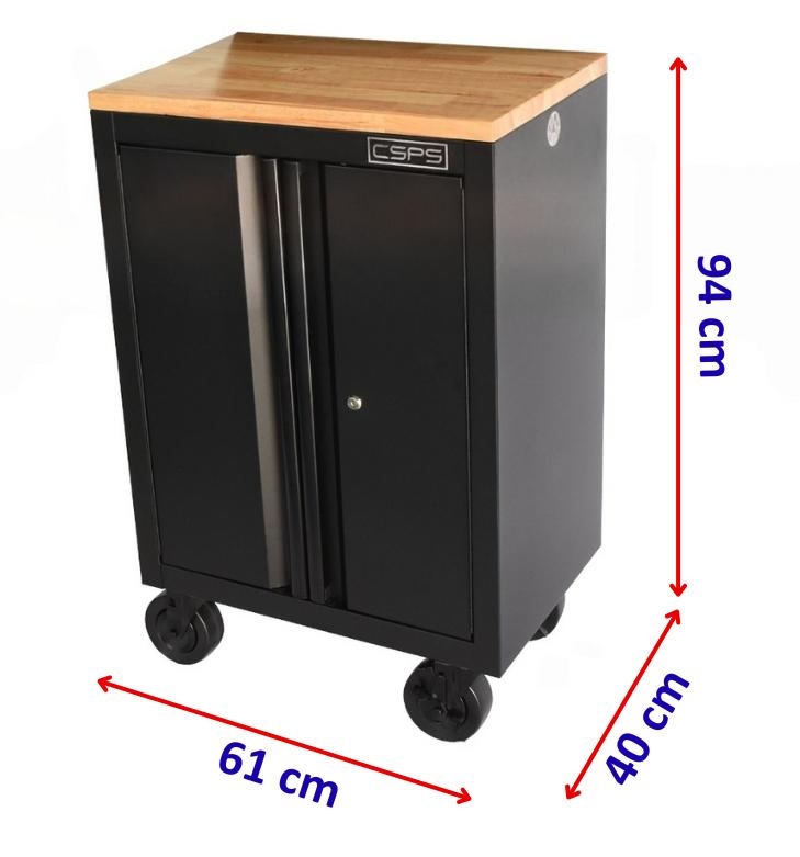 Tủ dụng cụ CSPS 61cm - 00 hộc kéo có ván màu đen