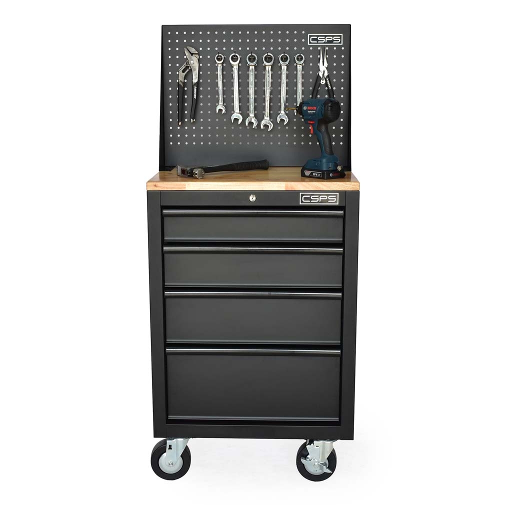 Tủ đồ nghề đựng dụng cụ CSPS 61cm - 04 hộc kéo màu đen/đỏ