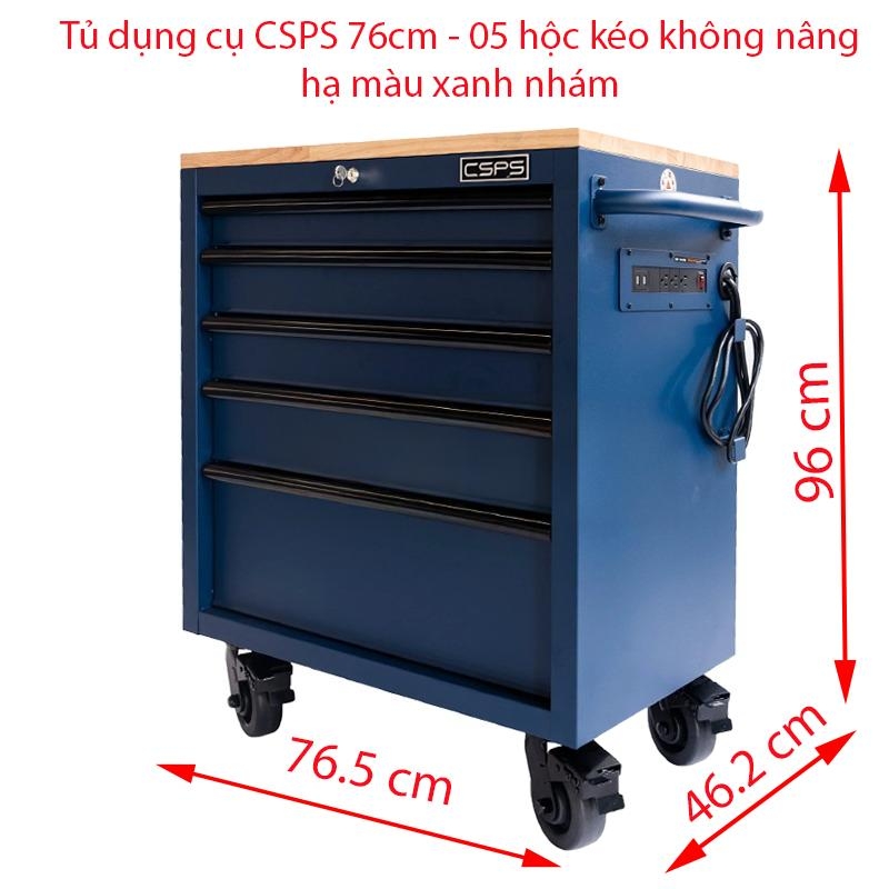 Tủ dụng cụ CSPS 76cm - 05 hộc kéo không nâng hạ màu Đen