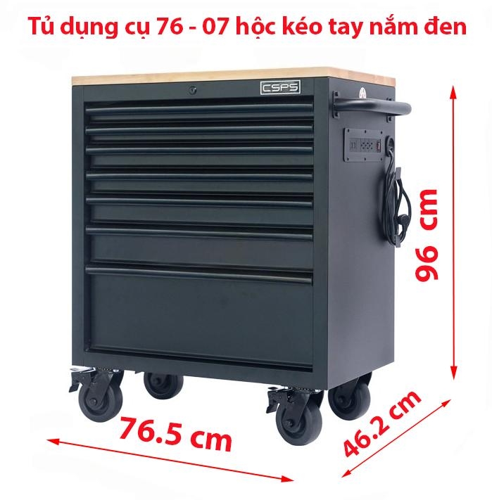 Tủ đồ nghề di động CSPS 76cm - 07 hộc kéo tay cầm Trắng