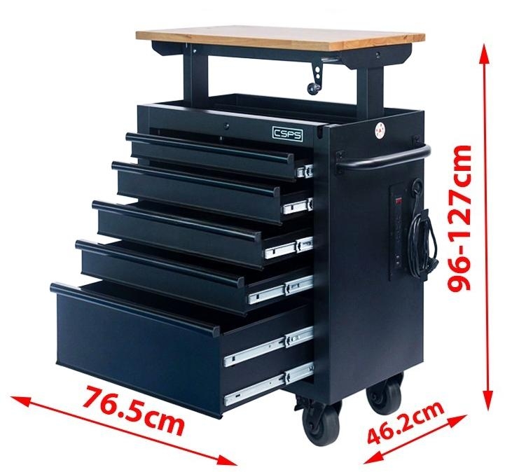 Tủ dụng cụ đồ nghề di động CSPS 76 cm – 05 hộc kéo có nâng hạ