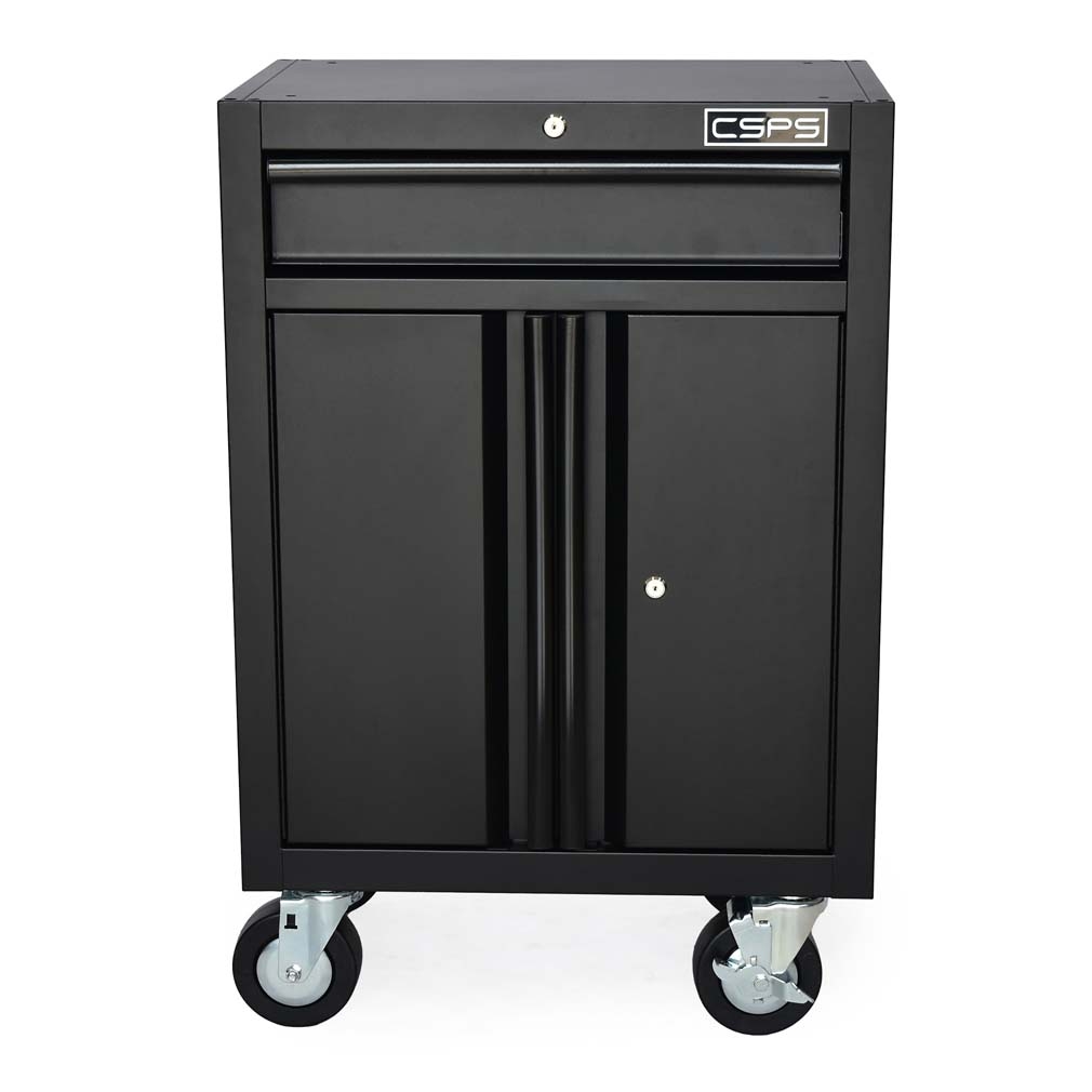 Tủ dụng cụ CSPS 61cm - 01 hộc kéo màu Đen, Có mặt ván & vách lưới