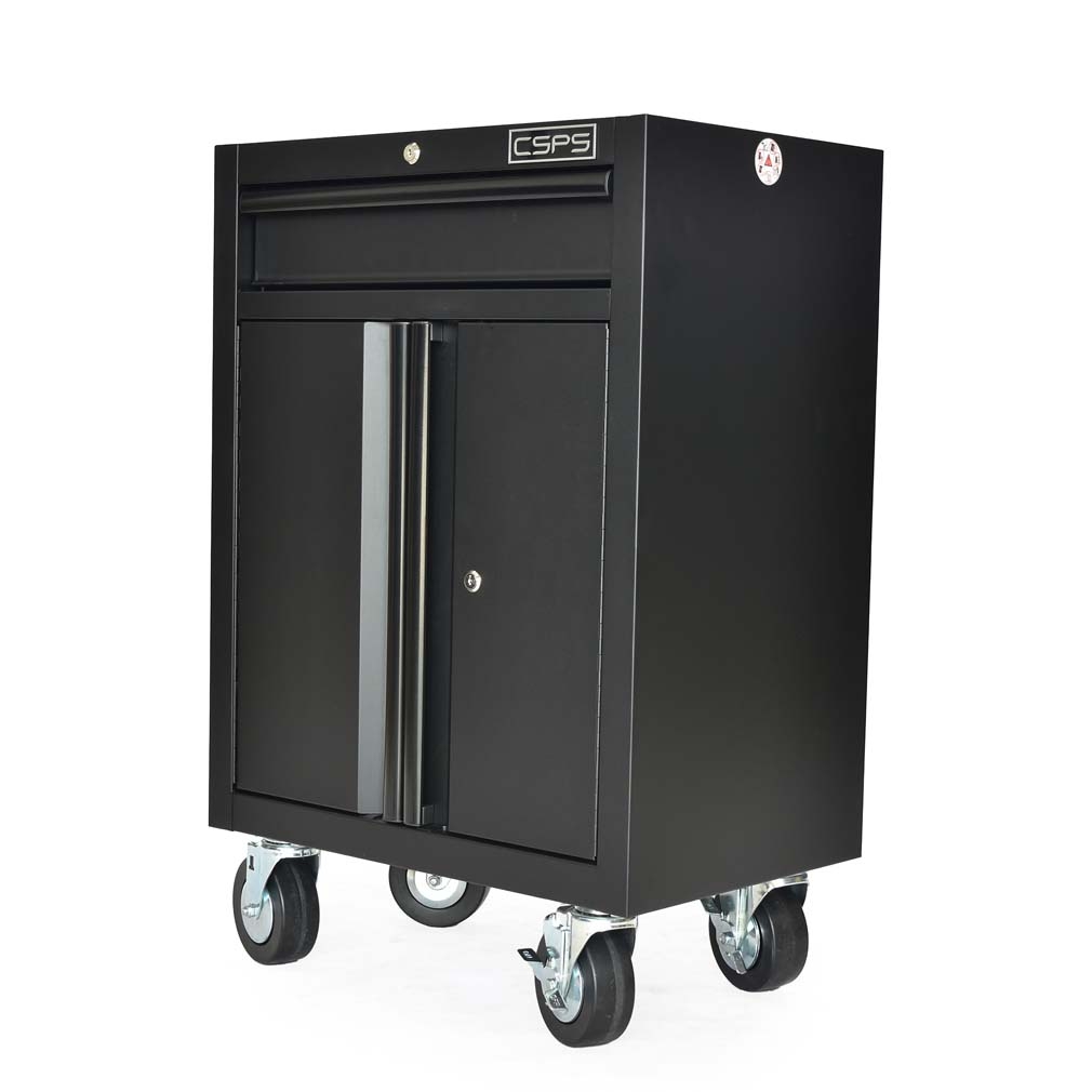 Tủ dụng cụ CSPS 61cm - 01 hộc kéo màu Đen, Có mặt ván & vách lưới