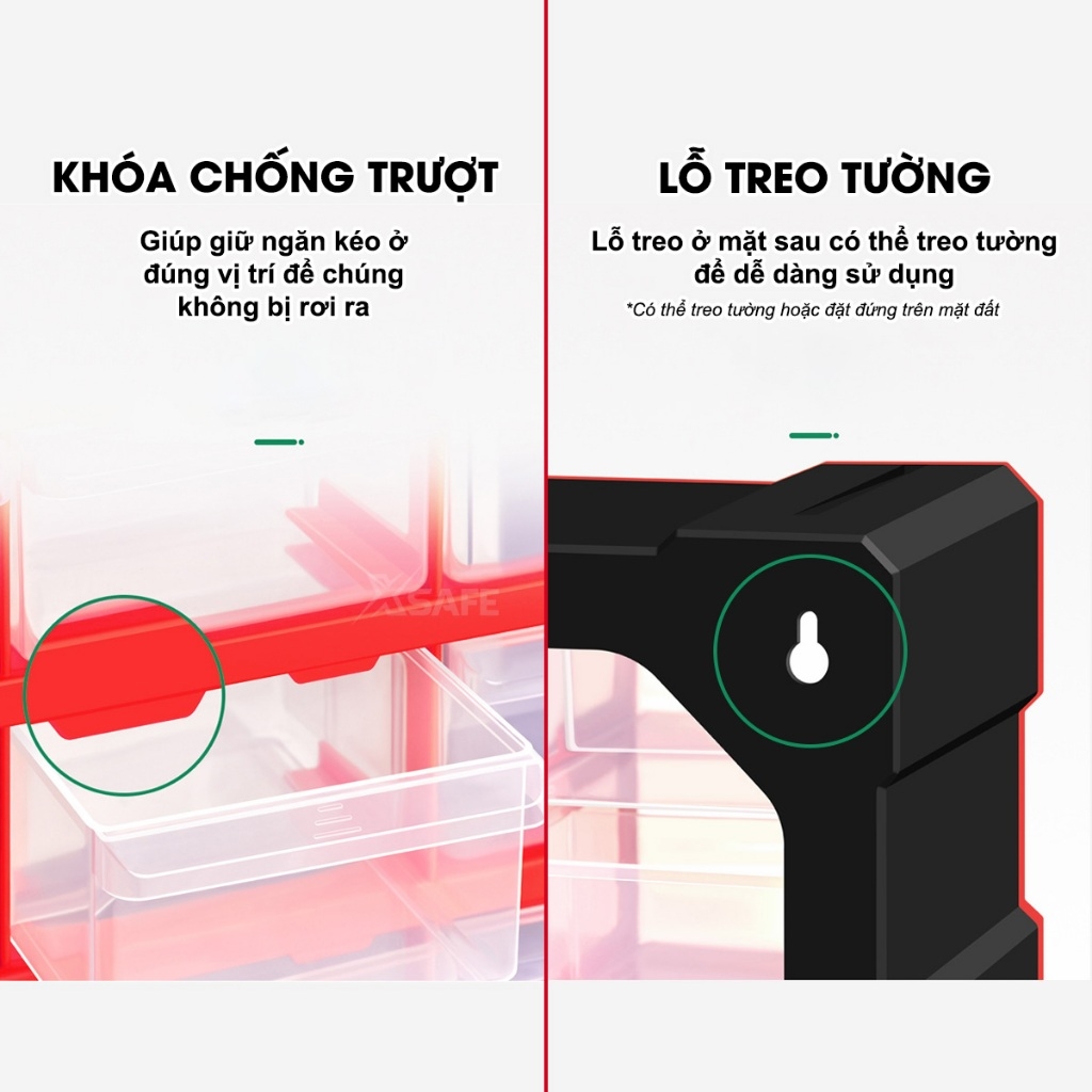 Tủ đựng dụng cụ nhựa kết nối 12 ngăn Bison BS386101D