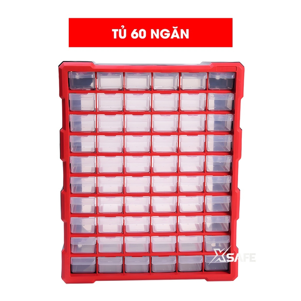 Tủ nhựa đựng linh kiện nhiều ngăn Bison tổng 39 ngăn tiện lợi, nhựa PP nguyên sinh, dùng đựng ốc vít linh kiện điện tử