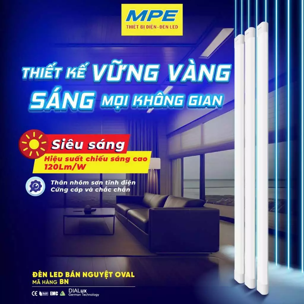 BN-60T - LED Bán Nguyệt Oval thân đèn nhôm-nhựa 60W AST