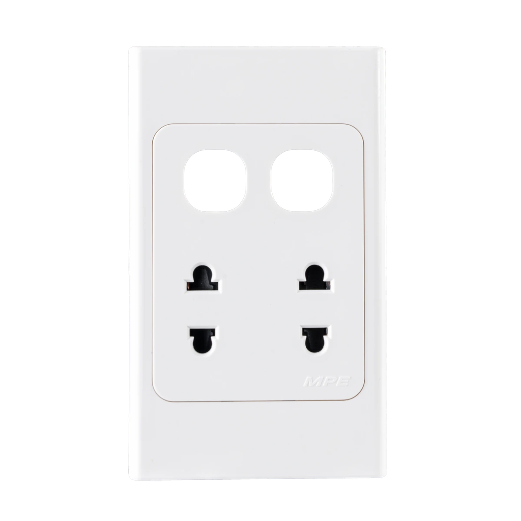 A20US2XXN - Ổ cắm đôi 2 chấu 16A + 2 Lỗ