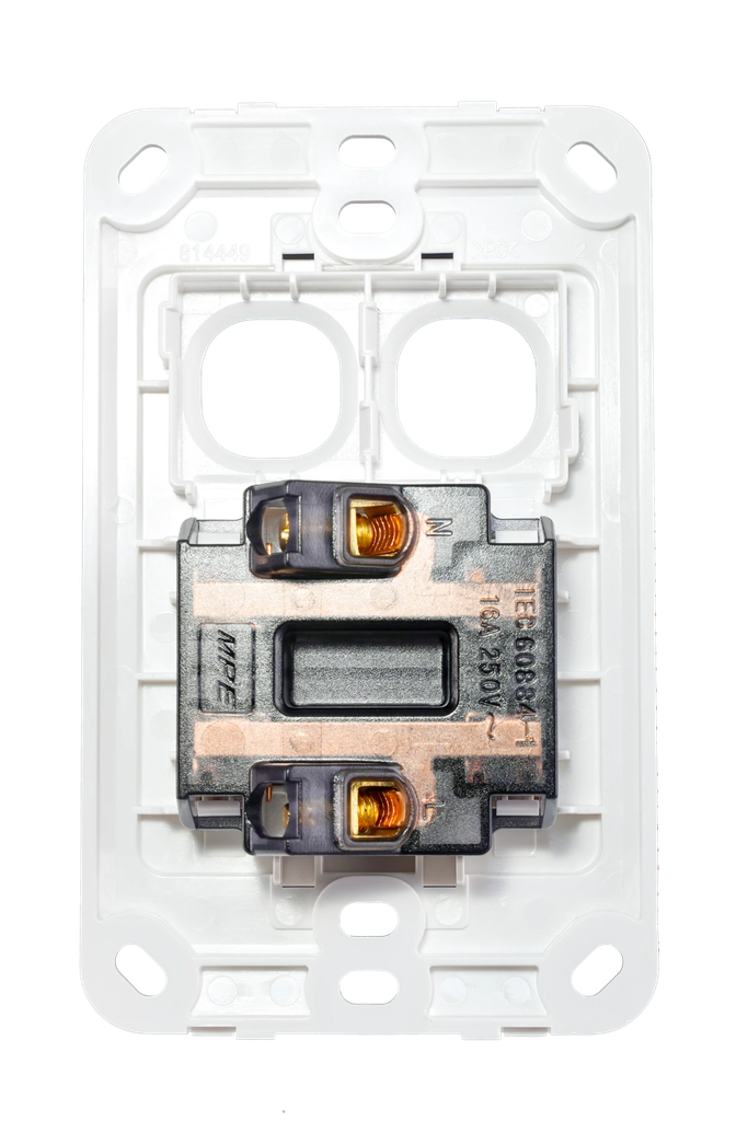 A20US2XXN - Ổ cắm đôi 2 chấu 16A + 2 Lỗ