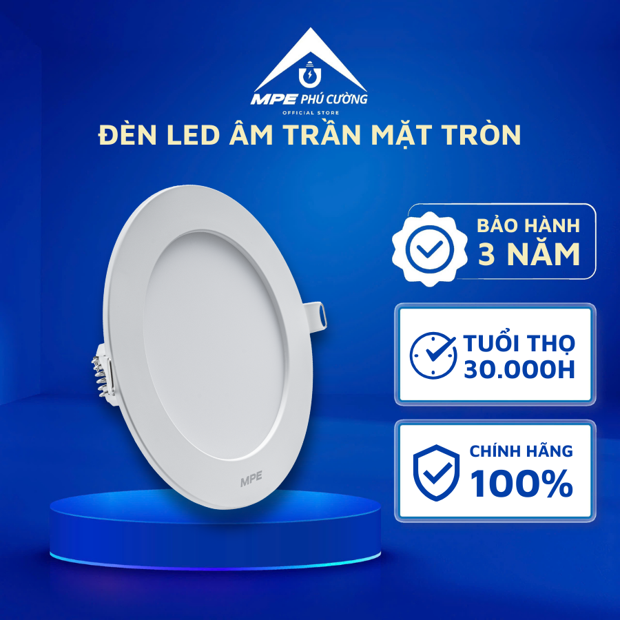 RPL3-9S/3C - Đèn led panel tròn âm, thân nhựa 9W 3 chế độ phi 90mm