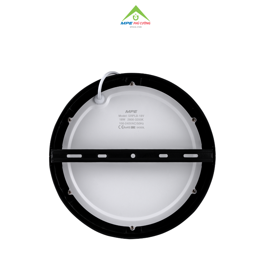 SRPLB-18/3C - Đèn led panel tròn nổi, thân đen, 18W 3 màu